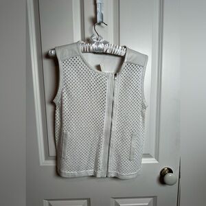TOWNSEN Elegant Cream-white Vest with leather accent brand new with tag size med